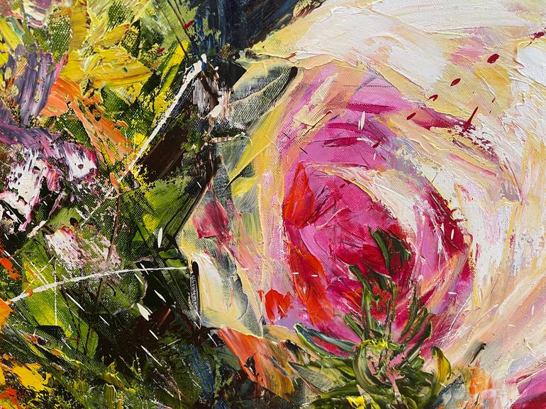 Original Impressionism Floral Painting by Diana Malivani