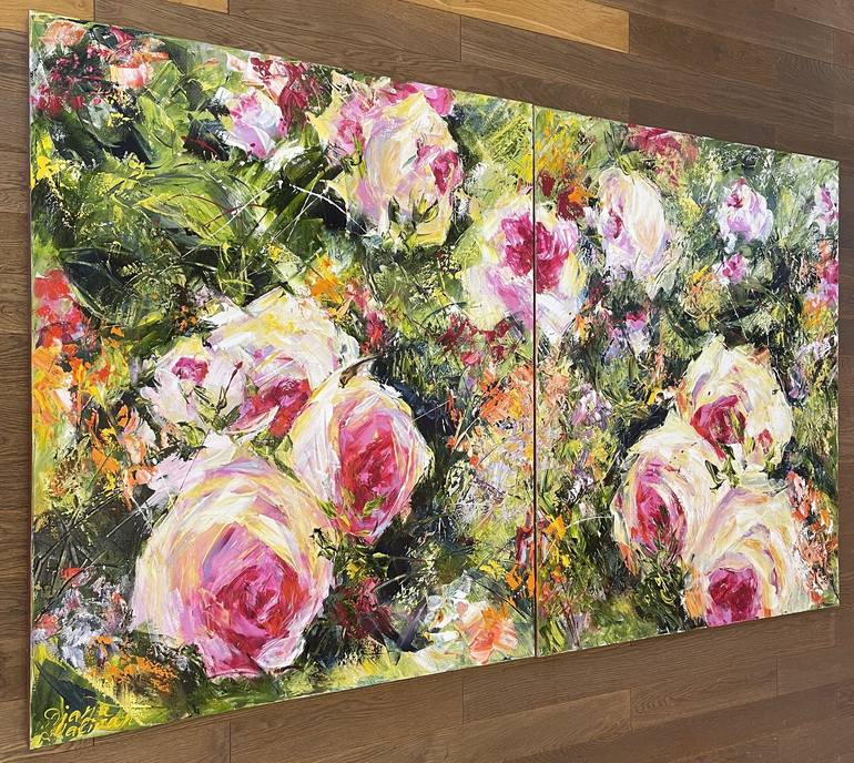 Original Impressionism Floral Painting by Diana Malivani