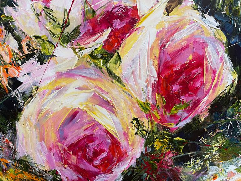 Original Impressionism Floral Painting by Diana Malivani