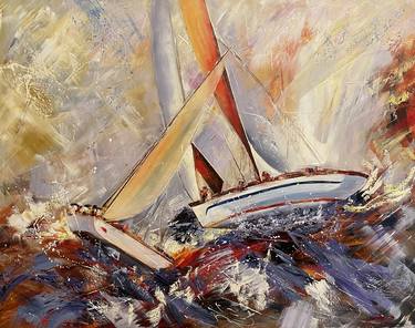 Print of Sailboat Paintings by Diana Malivani
