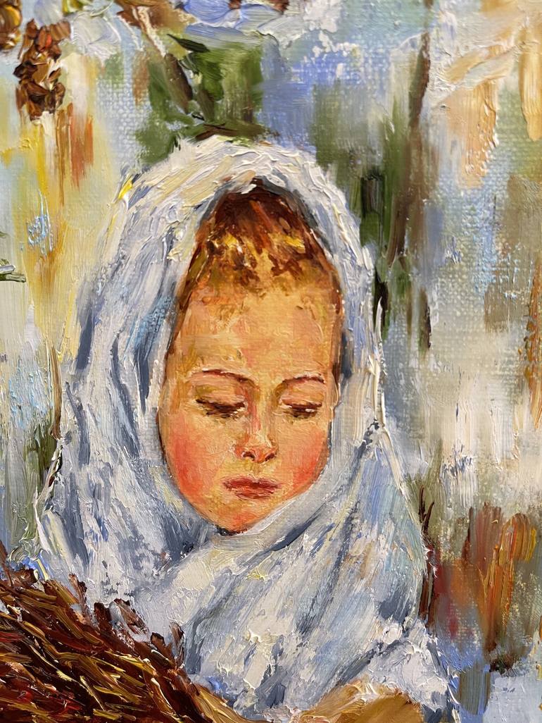 Original Impressionism Children Painting by Diana Malivani