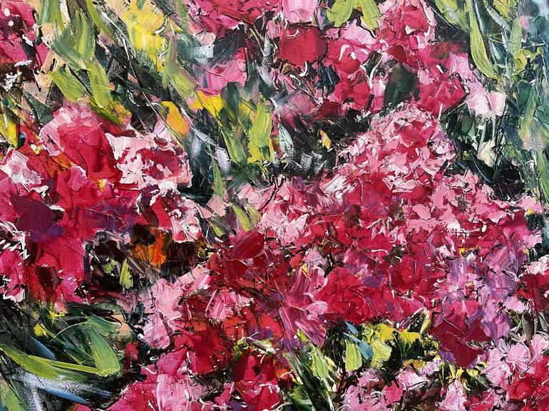Original Impressionism Garden Painting by Diana Malivani