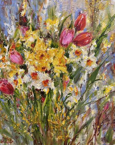 Print of Impressionism Floral Paintings by Diana Malivani