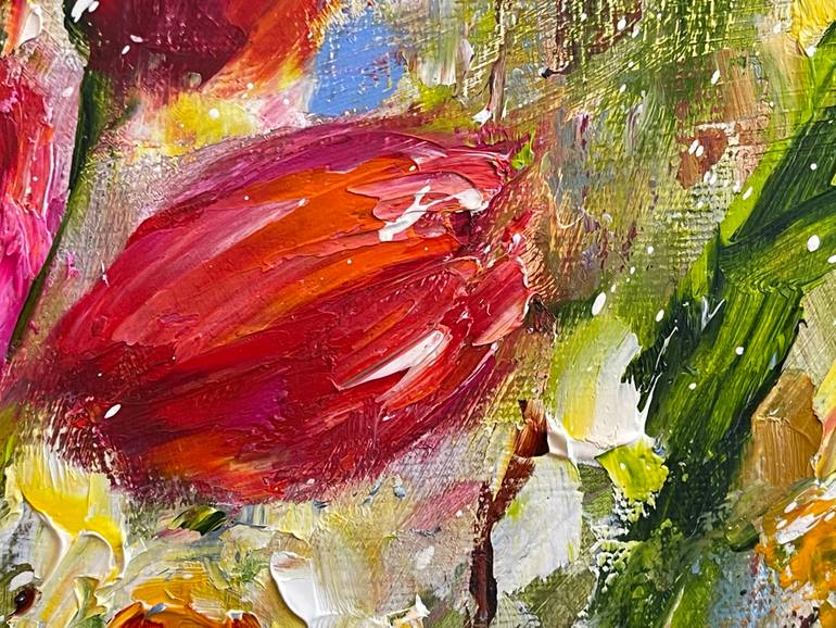 Original Impressionism Floral Painting by Diana Malivani