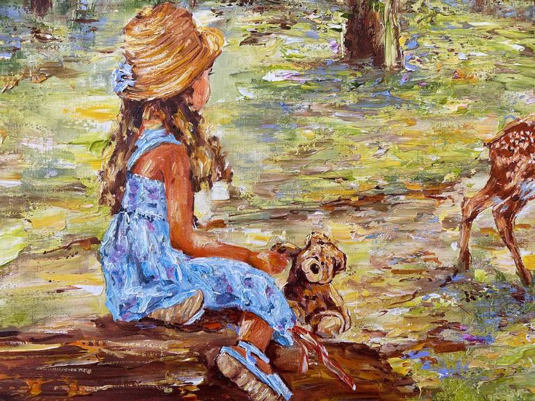 Original Impressionism Animal Painting by Diana Malivani