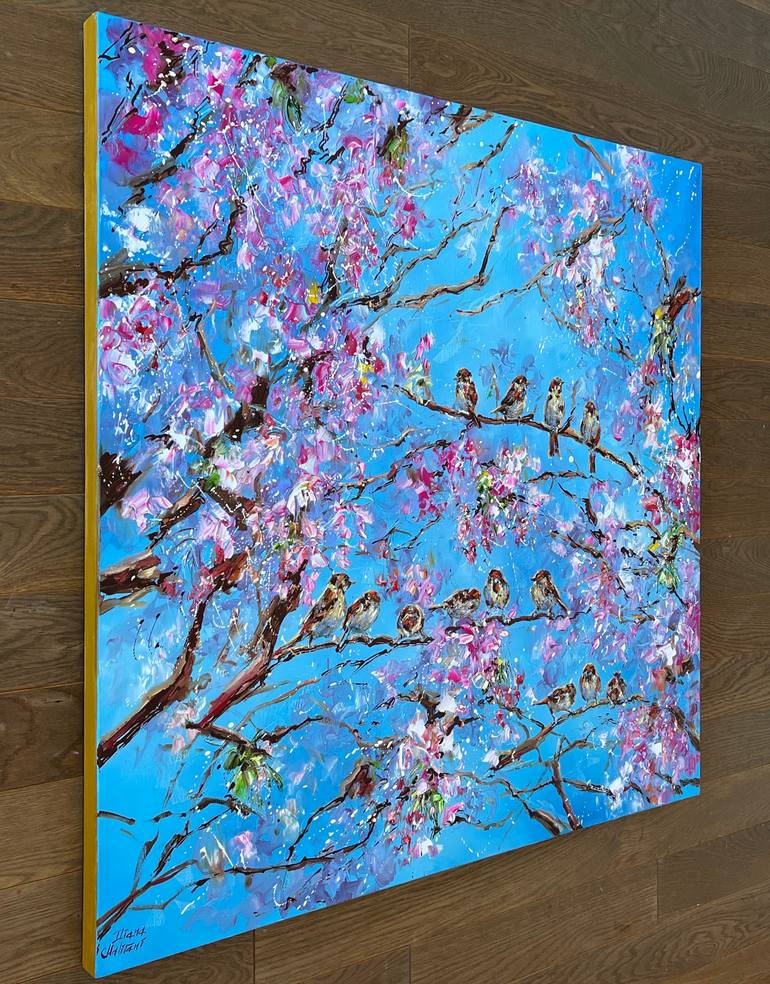 Original Impressionism Garden Painting by Diana Malivani