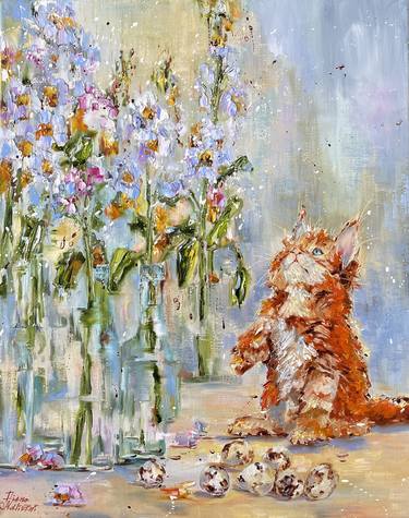 Print of Impressionism Cats Paintings by Diana Malivani