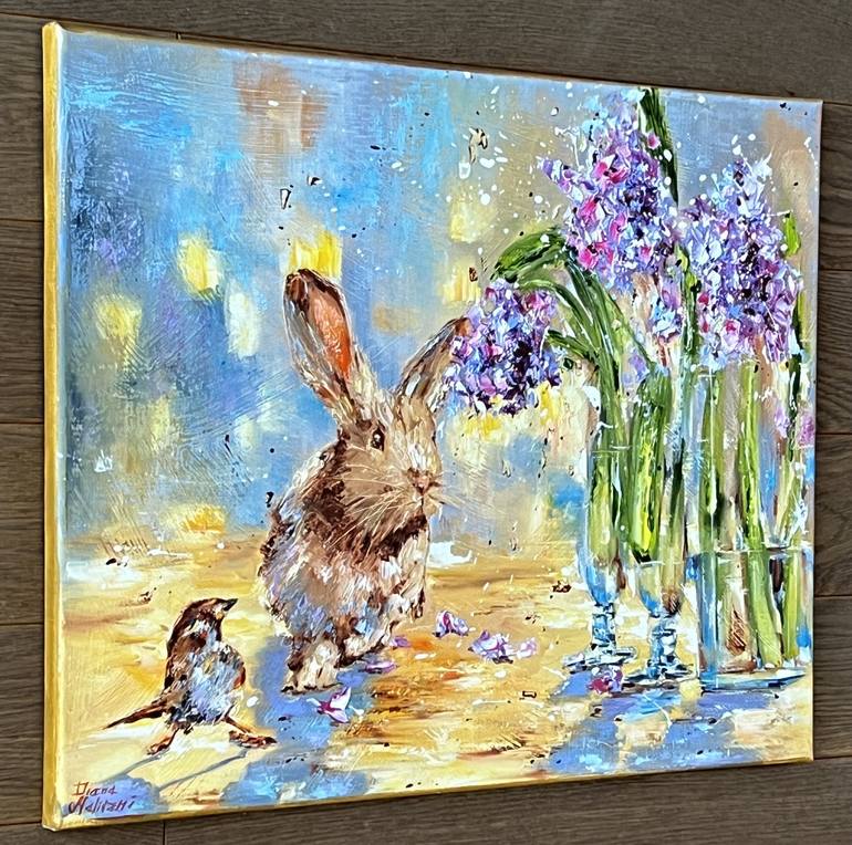 Original Impressionism Animal Painting by Diana Malivani