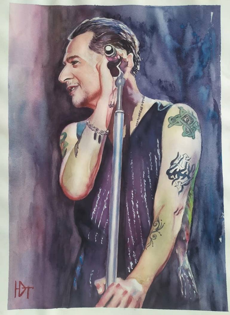 Portrait Of Dave Gahan Painting by Julia Timofeeva | Saatchi Art