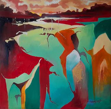 Print of Abstract Landscape Paintings by Avinash Pise