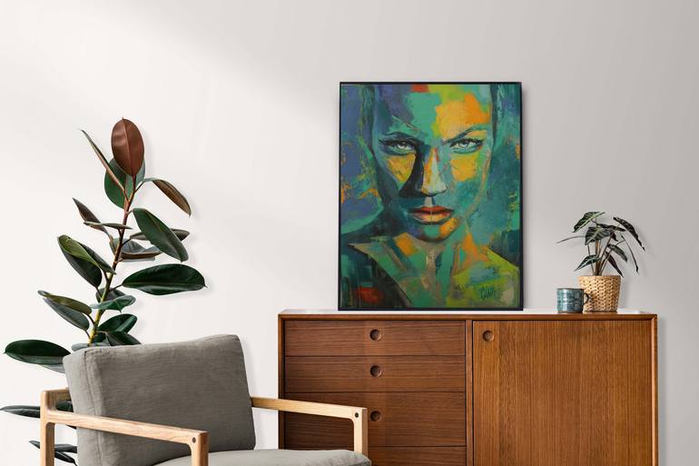 Original Abstract Expressionism Portrait Painting by Gina Serfontein