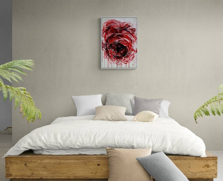 Original Abstract Floral Painting by Jutta Rika Bressem