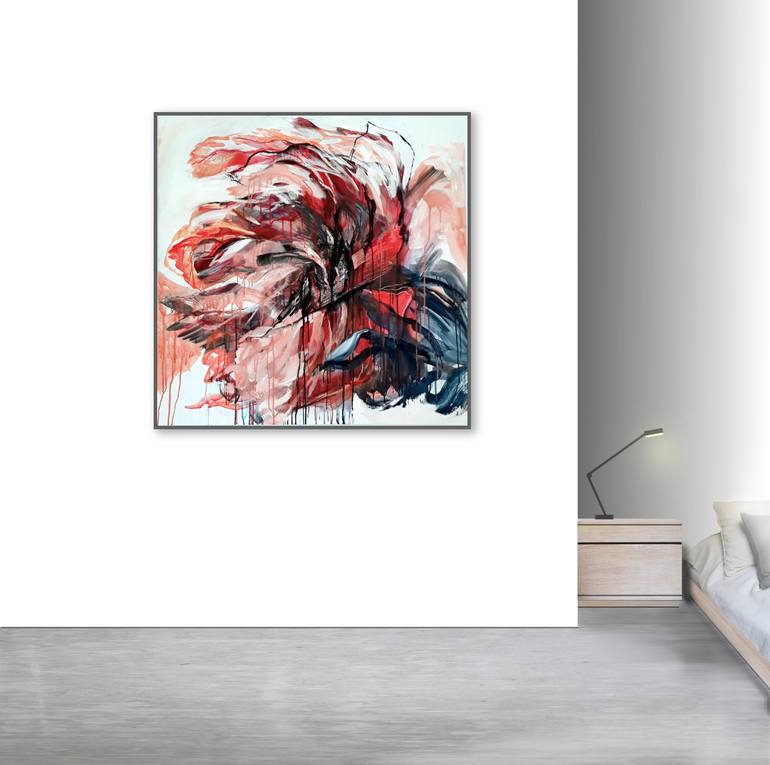 Original Abstract Floral Painting by Jutta Rika Bressem