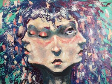 Original Abstract Portrait Paintings by Robyn Lightwalker