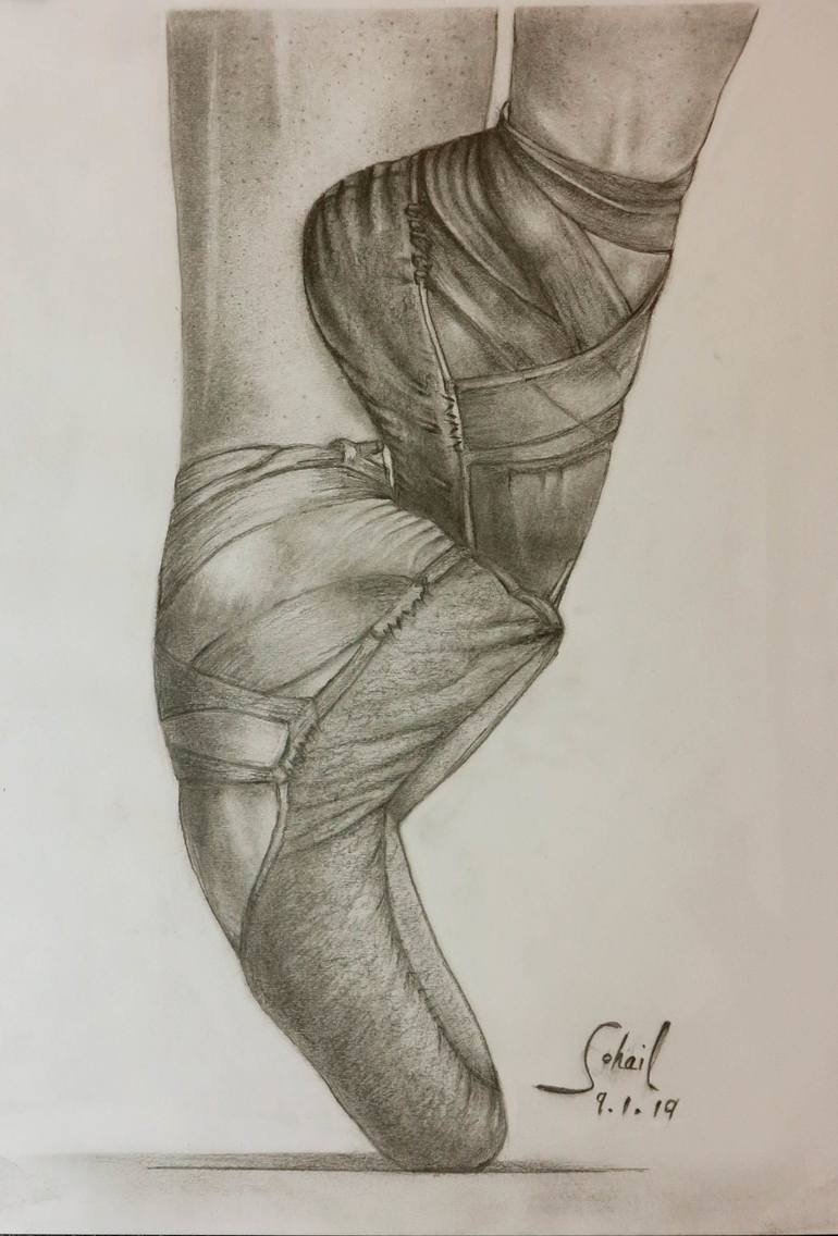 Ballet shoes Drawing by Sohail Gramy | Saatchi Art