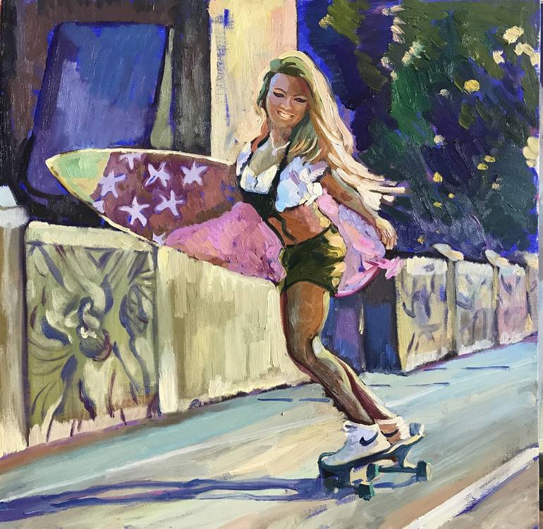 Watercolor Skateboard Art Print Skateboard Wall Decor 