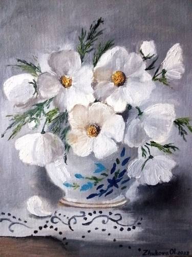 Original Classicism Botanic Paintings by Olha Zhukova