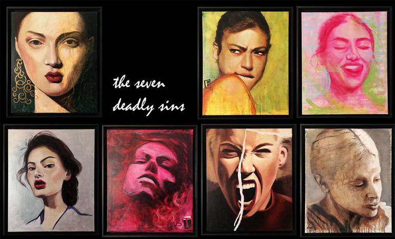 Original Figurative People Paintings by Maria Del Roxo