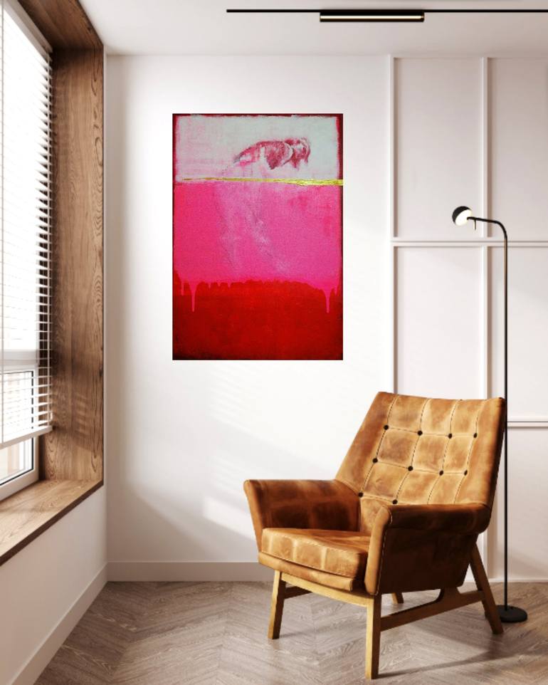 Original Abstract Expressionism Love Painting by Maria del Roxo