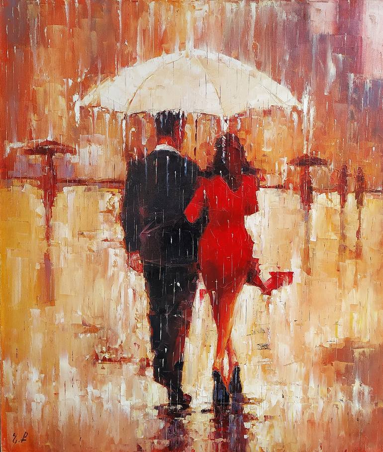 Rainy day Painting by Gallery Qoch'Art | Saatchi Art