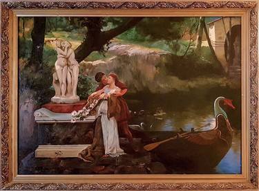 Original Art Deco Classical mythology Paintings by Valeriu Bondarenco