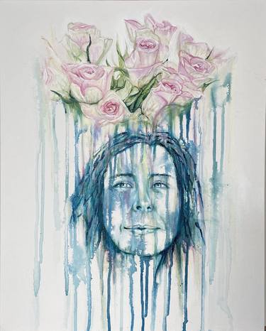Original Abstract Expressionism Portrait Painting by Erika Barillari