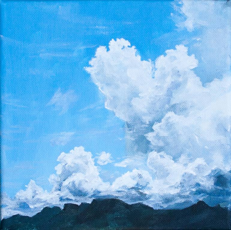 Original fashion skyscape | sky acrylic painting | blue sky | landscape | countryside |