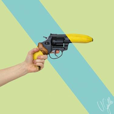 Saatchi Art Artist Ugur Gallenkus; Mixed Media, “Guns N' Bananas” #art