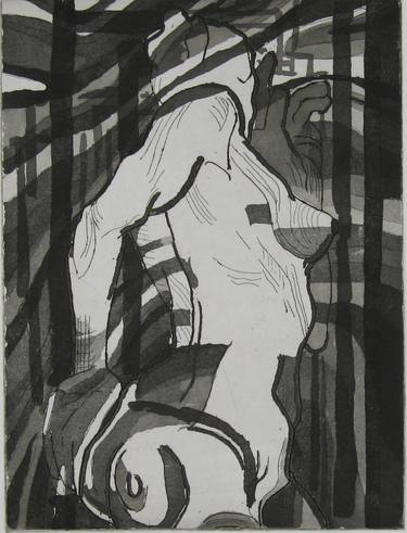 Original Abstract Nude Printmaking by Maurice M Margulies