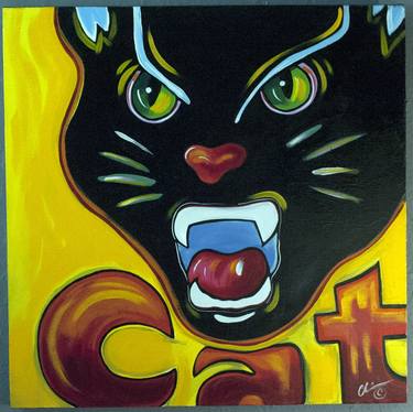 Original Cats Painting by Chris Wakefield