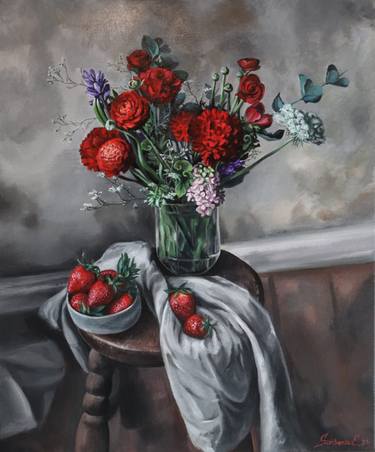 Original Illustration Floral Paintings by Katerina Savchenko