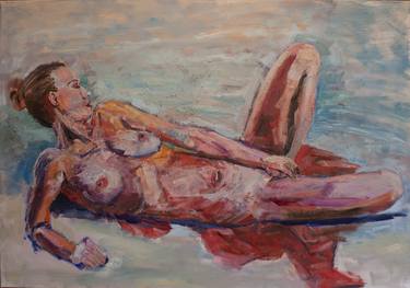 Original Expressionism Nude Painting by Francois Barthelemy
