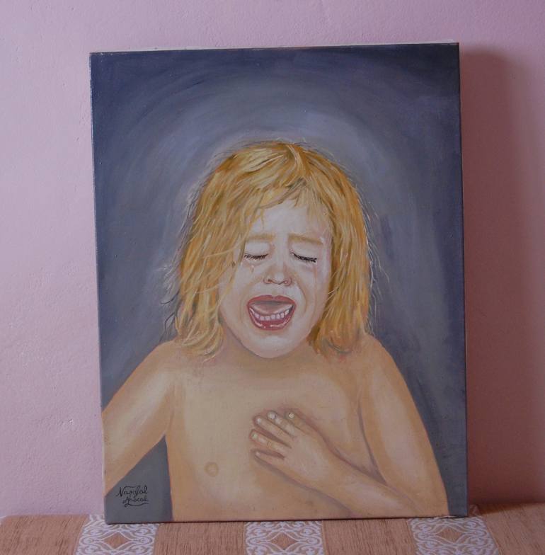 Original Realism Kids Painting by naoufal ahocal