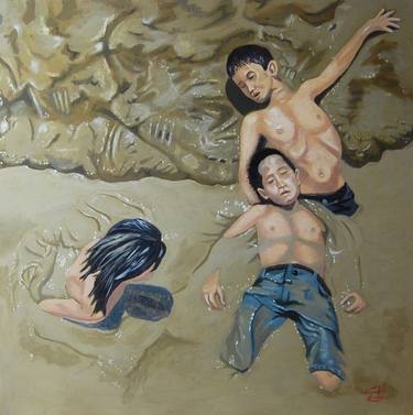 the origin Copy Swimmer in the mud oil panting original  by naoufal ahocal thumb