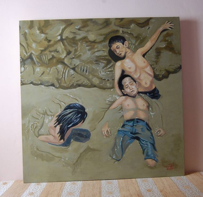 Original Realism Kids Painting by naoufal ahocal