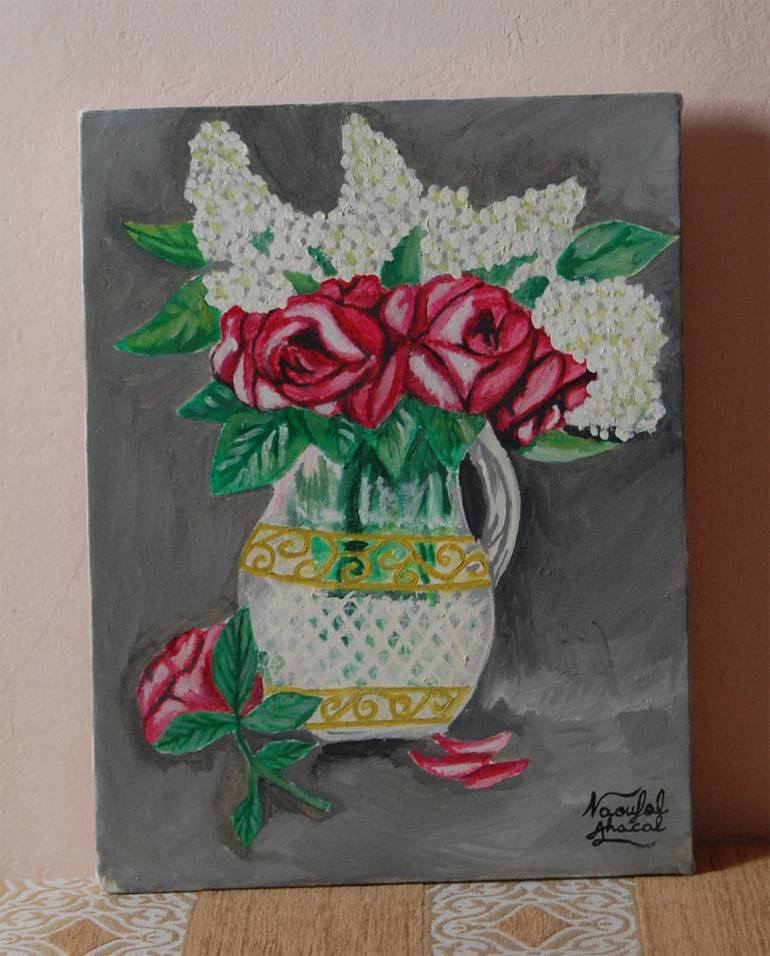 Original Floral Painting by naoufal ahocal