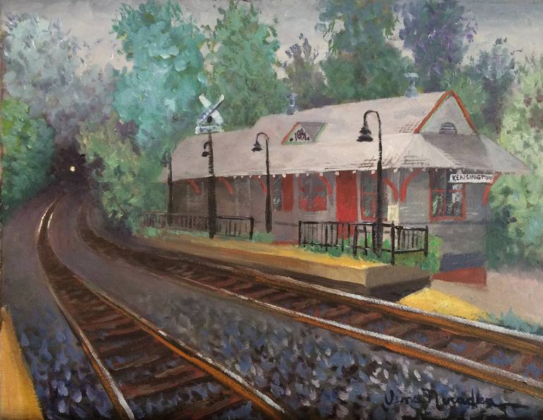 Kensington Train Station Painting by Vince Neradka | Saatchi Art