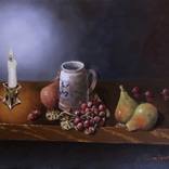 Pear, Grapes in Candlelight by Vince Neradka