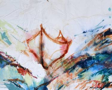 Print of Abstract Expressionism Boat Paintings by Rebecca Mason