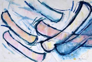 Original Abstract Expressionism Boat Paintings by Rebecca Mason