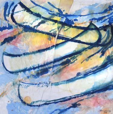 Original Abstract Expressionism Boat Paintings by Rebecca Mason