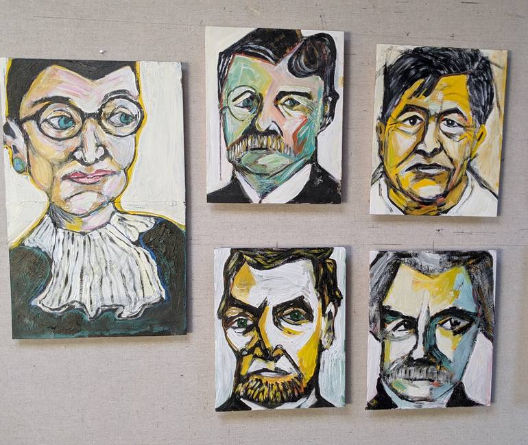 Original Abstract Expressionism People Painting by Ron Kammer