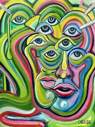Original Abstract Portrait Paintings by Chelsie Tamala