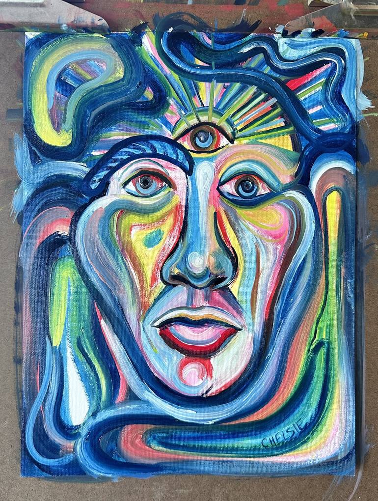 Original Abstract Portrait Painting by Chelsie Tamala