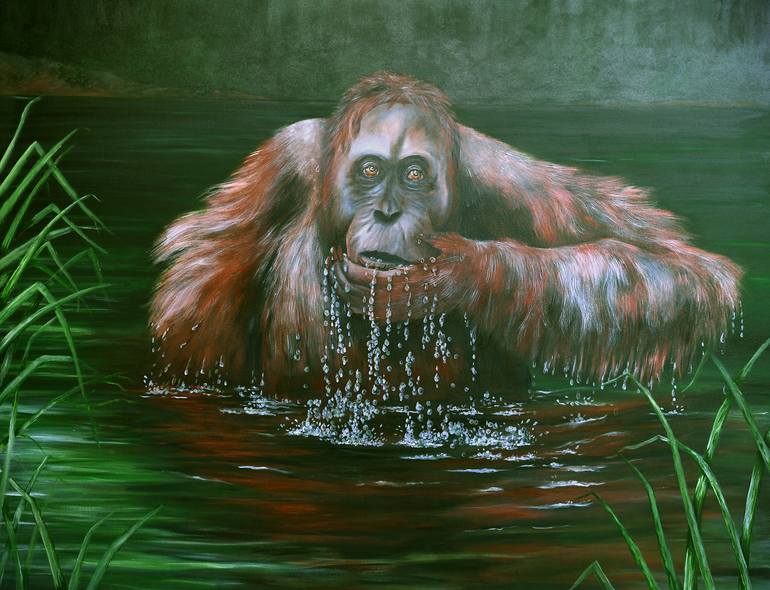 Original Realism Animal Painting by gillian cliffe