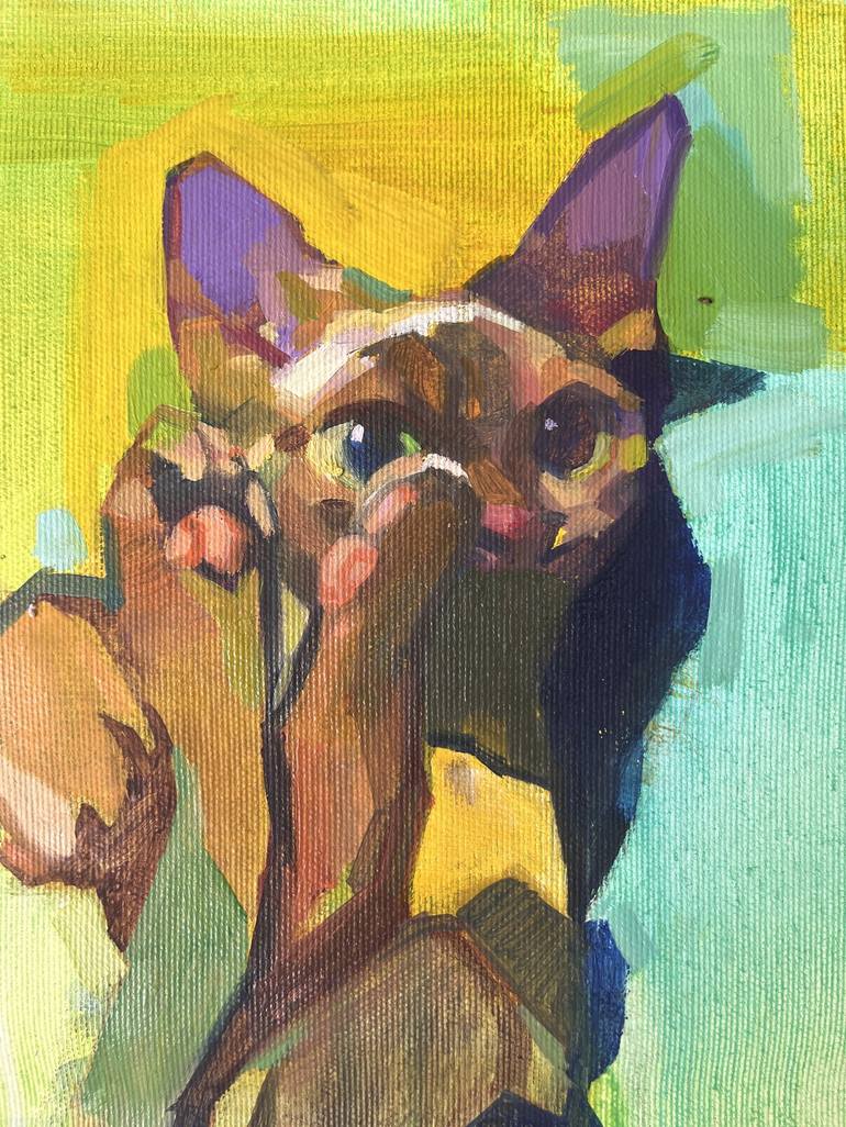 Original Figurative Cats Painting by Madalena Leitão