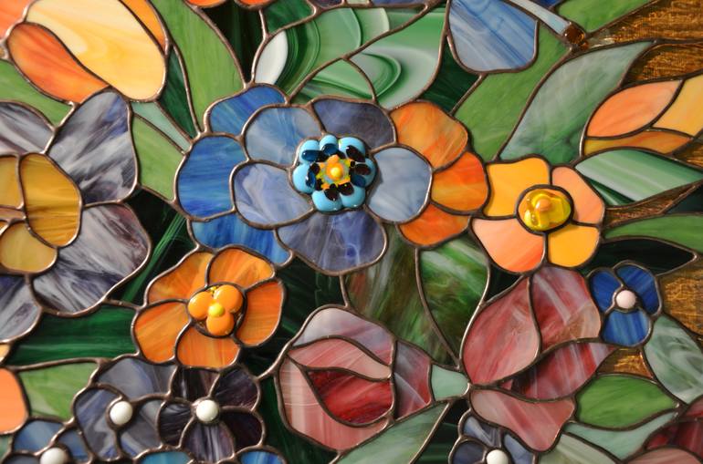 Original Art Deco Floral Collage by Svetlana Romanova