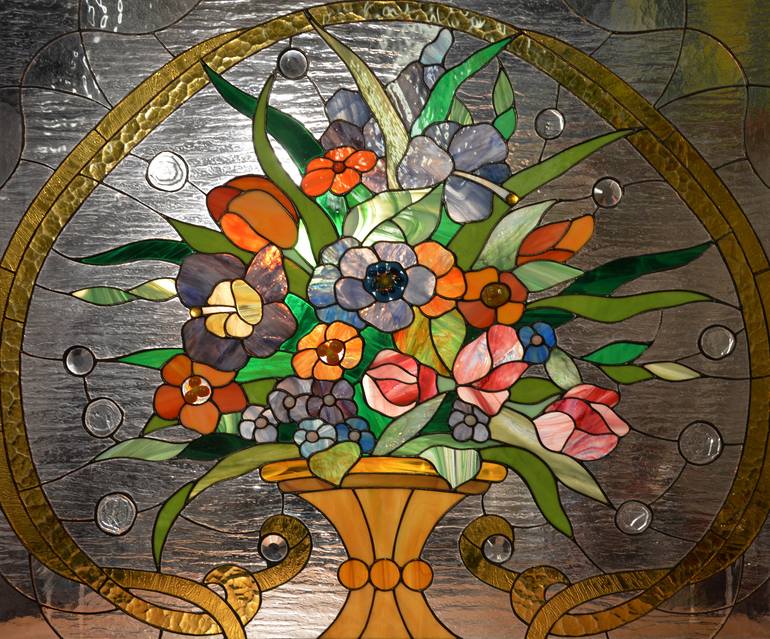 Original Art Deco Floral Collage by Svetlana Romanova