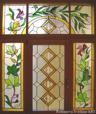 STAINED GLASS WINDOW " BINDWEED' thumb