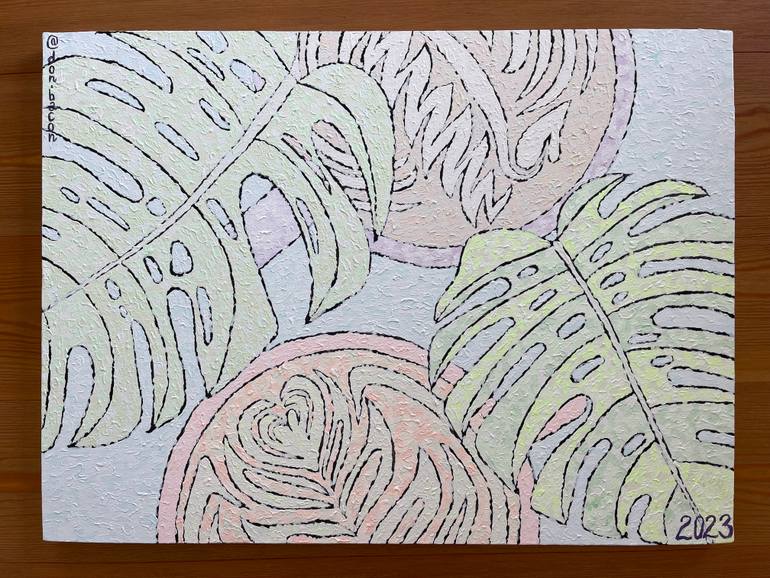 Original Abstract Botanic Painting by Don Bacon